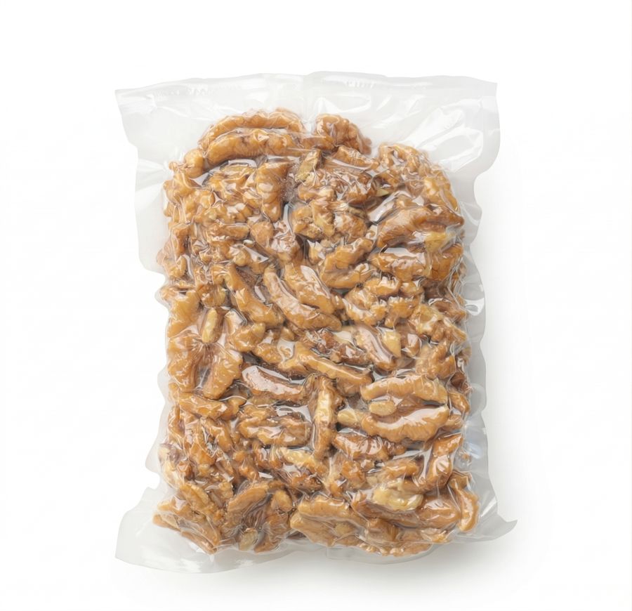 Vacuum pouch with food